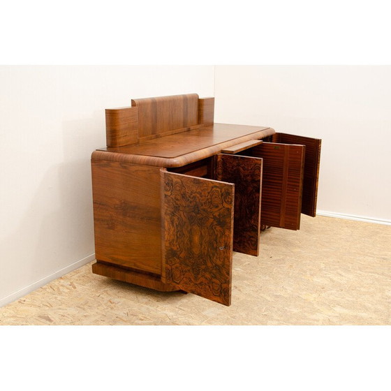 Image 1 of Vintage massief houten en walnootfineer dressoir, Frankrijk 1930