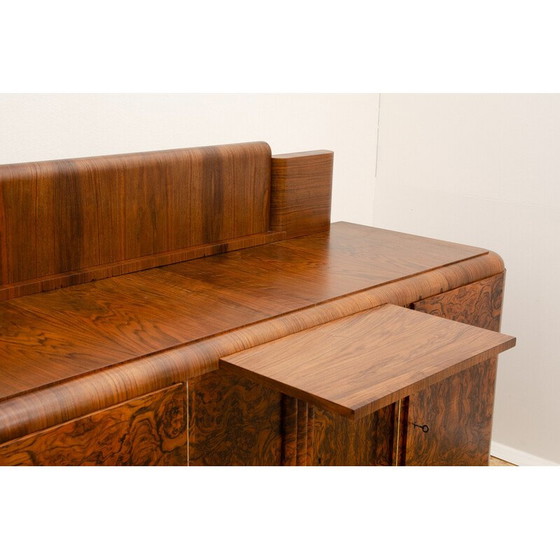 Image 1 of Vintage massief houten en walnootfineer dressoir, Frankrijk 1930