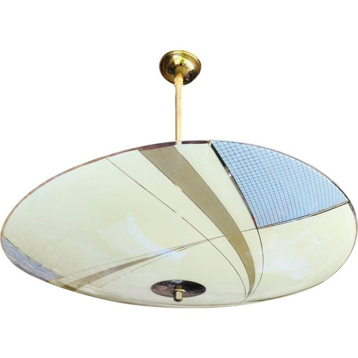 Vintage glazen hanglamp, 1960