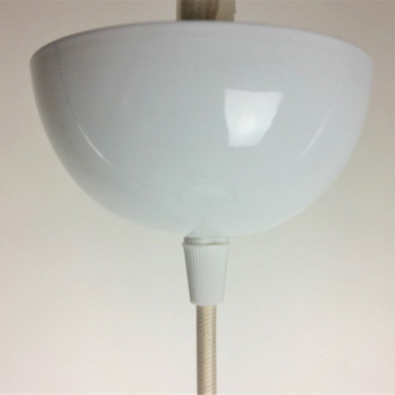 Image 1 of Vintage hanglamp van teakhout en opaline, jaren 1960