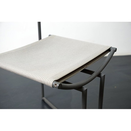 Vintage model 91 stoel in metaal en stof van Mario Botta voor Alias, 1991