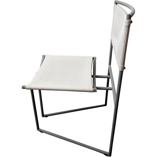 Vintage model 91 stoel in metaal en stof van Mario Botta voor Alias, 1991
