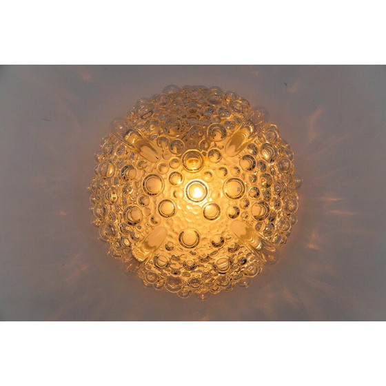 Image 1 of Vintage transparant gebobbeld glazen plafondlamp, 1960