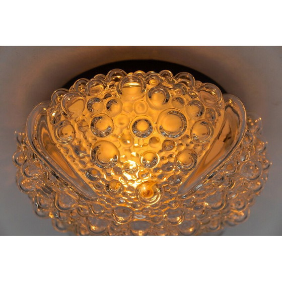 Image 1 of Vintage transparant gebobbeld glazen plafondlamp, 1960