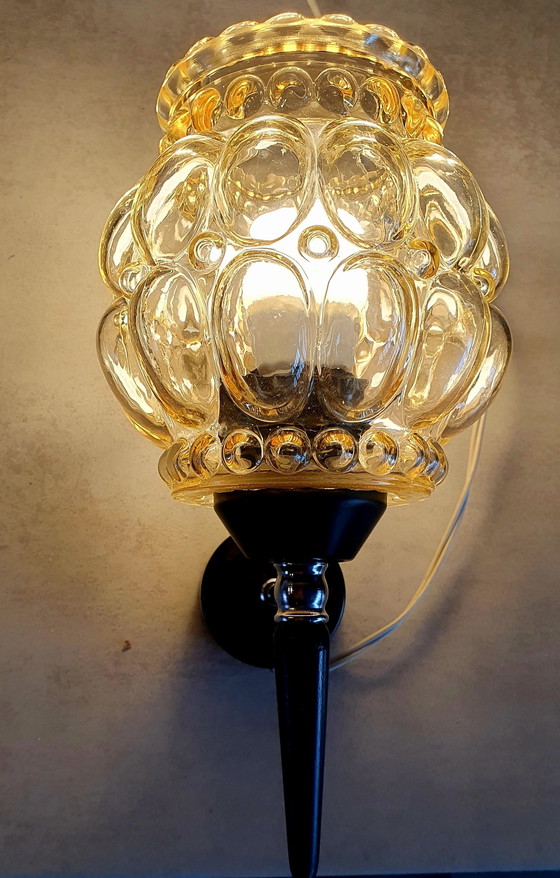 Image 1 of Vintage Wandlamp Amber Bubble 