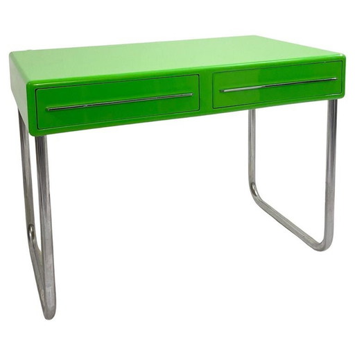 Groene bureau uit het ruimtetijdperk, toegeschreven aan Peter Ghyczy, jaren 1970