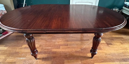 Vintage Mahoniehouten Ovale Eettafel