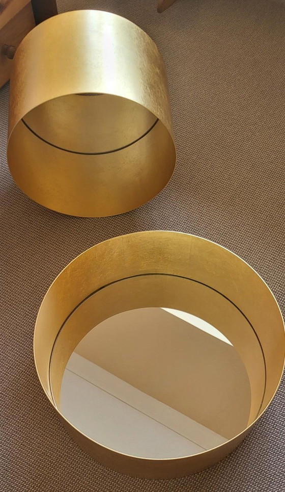 Image 1 of 2x Spiegel Punto Minotti Italia Goud - Prijs Vermeld Per Stuk
