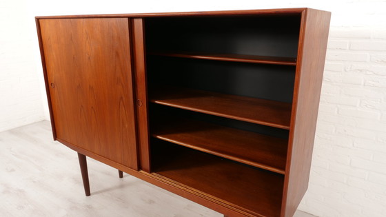 Image 1 of Vintage Kast | Deens Highboard | Schuifdeuren | Kai Kristiansen