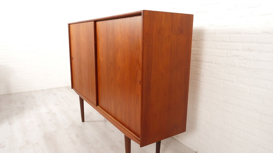 Image 1 of Vintage Kast | Deens Highboard | Schuifdeuren | Kai Kristiansen