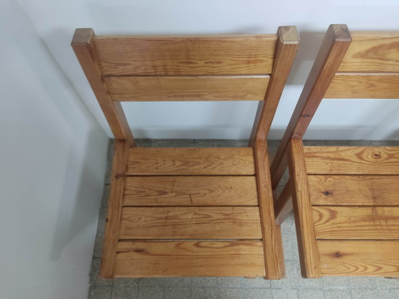 Image 1 of 3x Massief grenen eetkamerstoelen