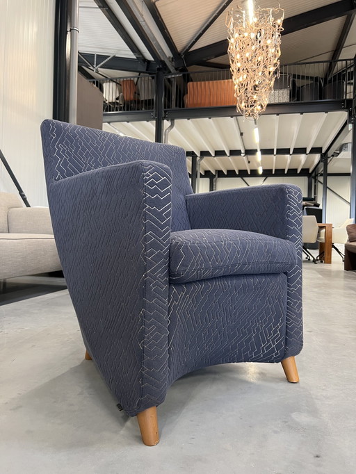 Leolux Dolcinea Fauteuil Metro stof blauw