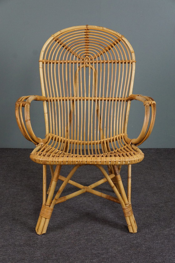 Image 1 of Vintage Rohé Noordwolde rotan fauteuil