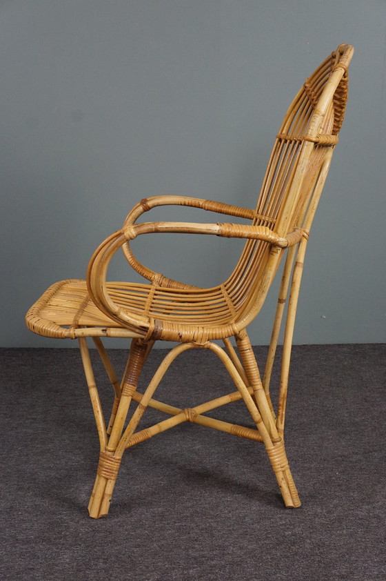 Image 1 of Vintage Rohé Noordwolde rotan fauteuil