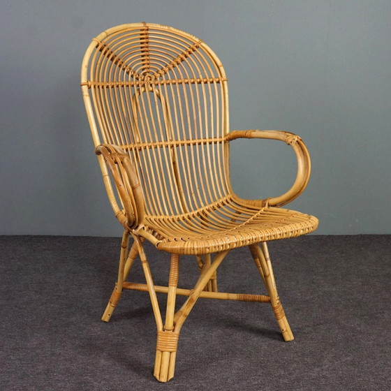 Image 1 of Vintage Rohé Noordwolde rotan fauteuil