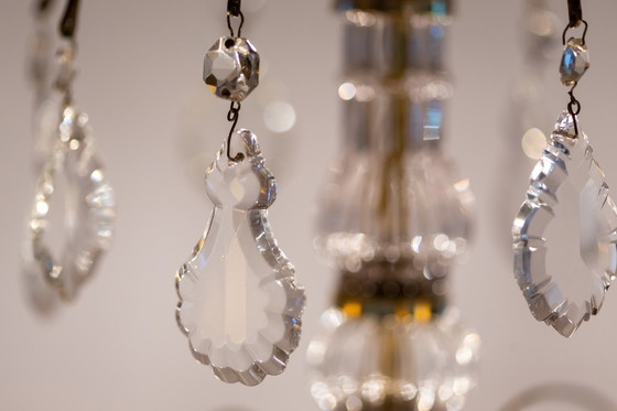 Image 1 of Vintage Franse kristallen kroonluchter 8 arms