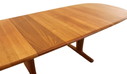 Holstebro 2x verlengbare ovalen eettafel massief teak vintage