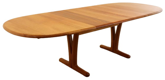 Image 1 of Holstebro 2x verlengbare ovalen eettafel massief teak vintage