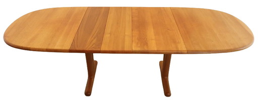 Holstebro 2x verlengbare ovalen eettafel massief teak vintage