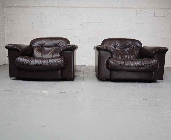 Image 1 of Pair of De Sede DS-101 leather lounge chairs