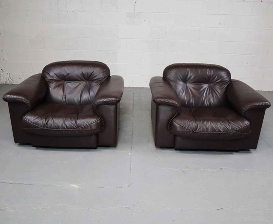 Image 1 of Pair of De Sede DS-101 leather lounge chairs