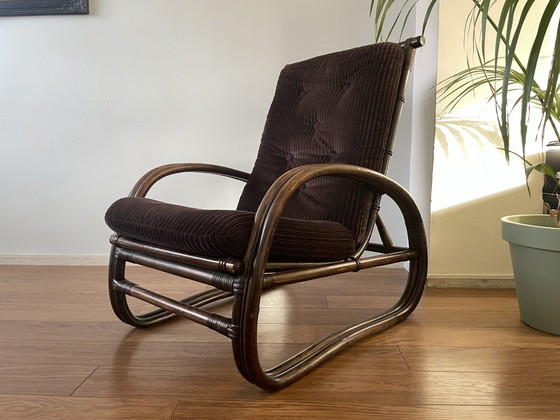 Image 1 of Vintage bamboe lounge fauteuil
