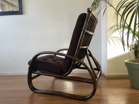 Image 1 of Vintage bamboe lounge fauteuil