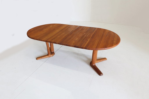 Vintage ronde deense eettafel massief teak