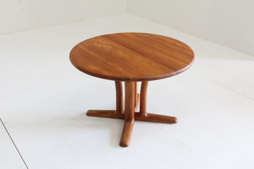 Vintage ronde deense eettafel massief teak