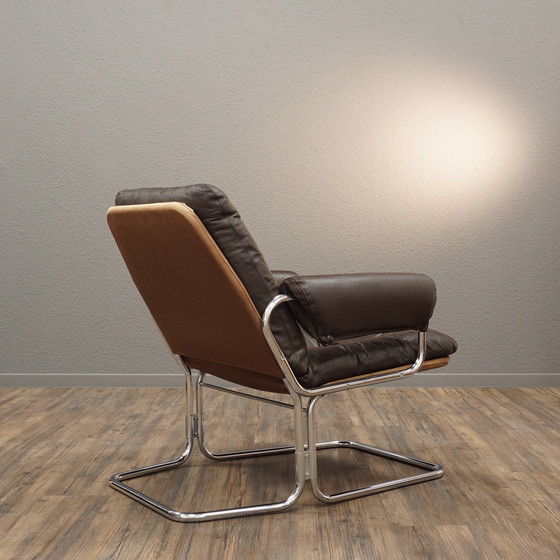 Image 1 of Gemakkelijke fauteuil | Leren fauteuil stalen buis Mid Century