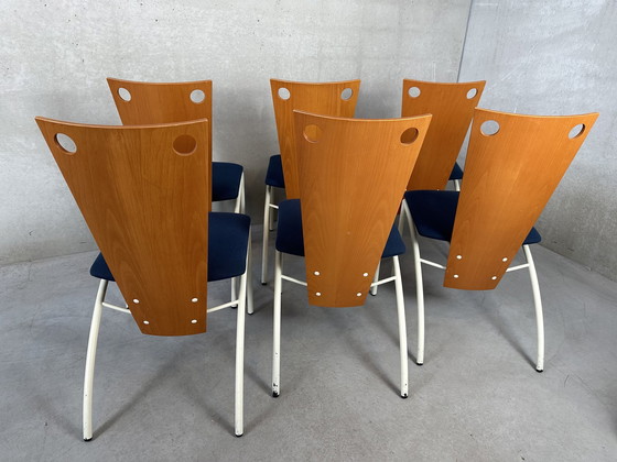 Image 1 of 6x vintage ‘memphis’ stoelen