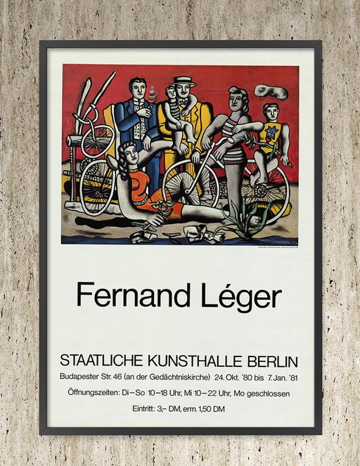 Tentoonstellingsaffiche: Leger, Fernand: De rust op een rode achtergrond