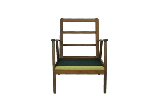 Image 1 of Mid Century 60 Deense Teakhouten loungestoel / Fauteuils uit het midden van de eeuw met nieuwe kussens en nieuwe hoes