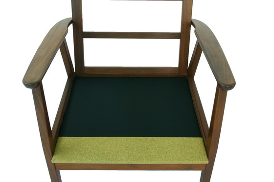 Image 1 of Mid Century 60 Deense Teakhouten loungestoel / Fauteuils uit het midden van de eeuw met nieuwe kussens en nieuwe hoes