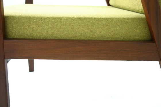 Image 1 of Mid Century 60 Deense Teakhouten loungestoel / Fauteuils uit het midden van de eeuw met nieuwe kussens en nieuwe hoes