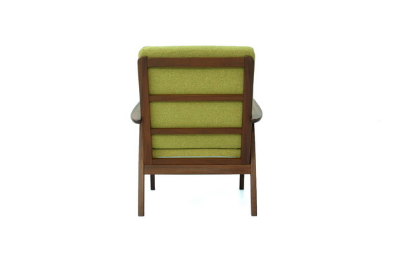 Image 1 of Mid Century 60 Deense Teakhouten loungestoel / Fauteuils uit het midden van de eeuw met nieuwe kussens en nieuwe hoes