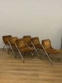 6x Vintage eetkamer stoelen