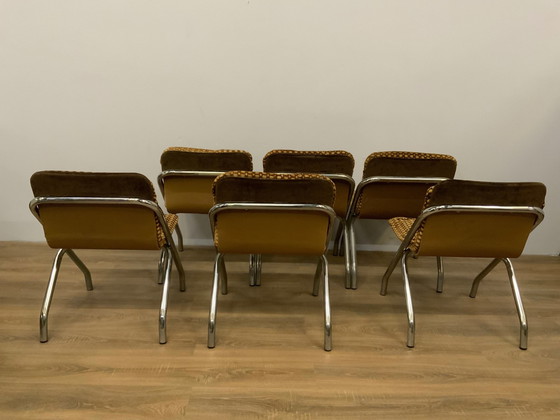 Image 1 of 6x Vintage eetkamer stoelen