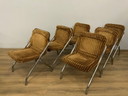 6x Vintage eetkamer stoelen