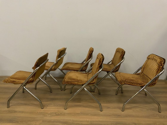 Image 1 of 6x Vintage eetkamer stoelen