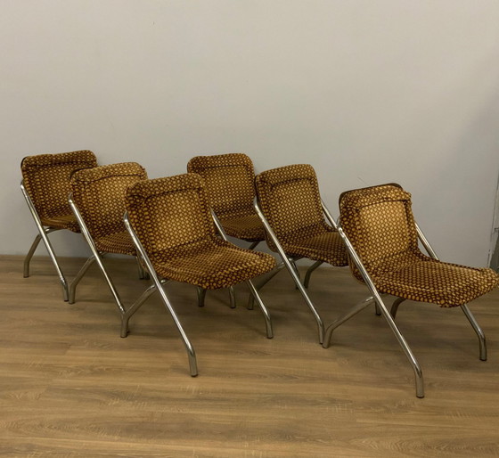 Image 1 of 6x Vintage eetkamer stoelen