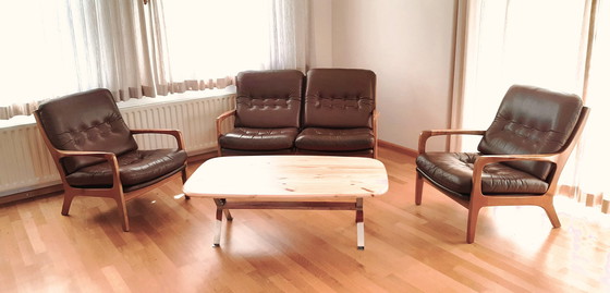 Image 1 of Es Soloform Bankstel, 2-zitter en 2 fauteuils, van Eugen Schmidt