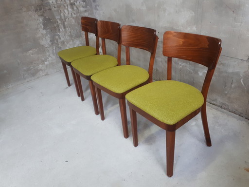 4 groene stoelen 