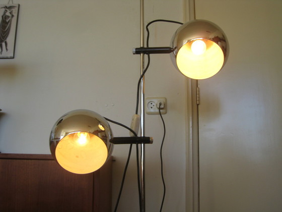 Image 1 of Space Age sixties Herda vloerlamp bollen chroom