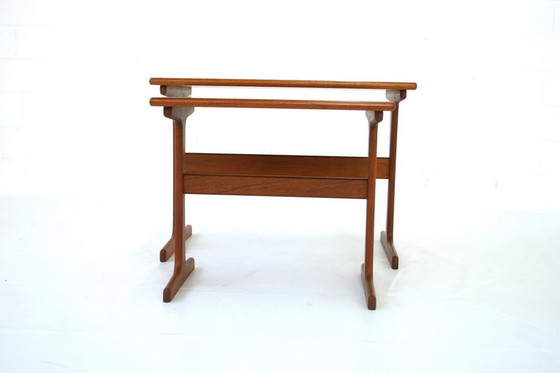 Image 1 of Arne Wahl Iversen voor Vinde, Mid-Century teakhouten nesttafel, bijzettafel