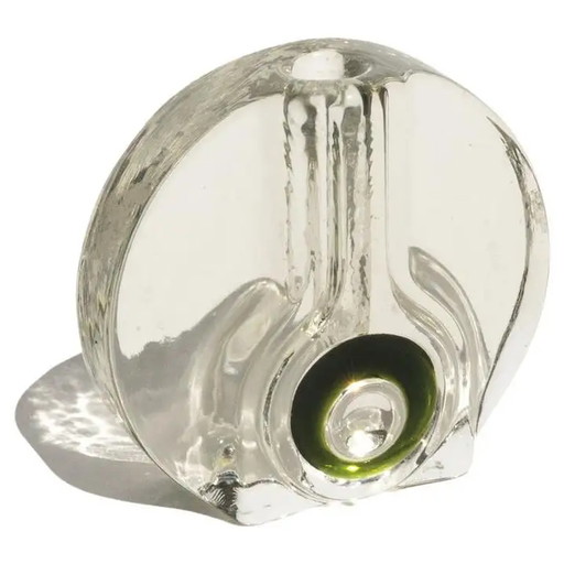 Vintage Italiaanse vaas uit de jaren 60 in massief helder Murano-glas met geometrische decoratie – vazen, Murano Glass