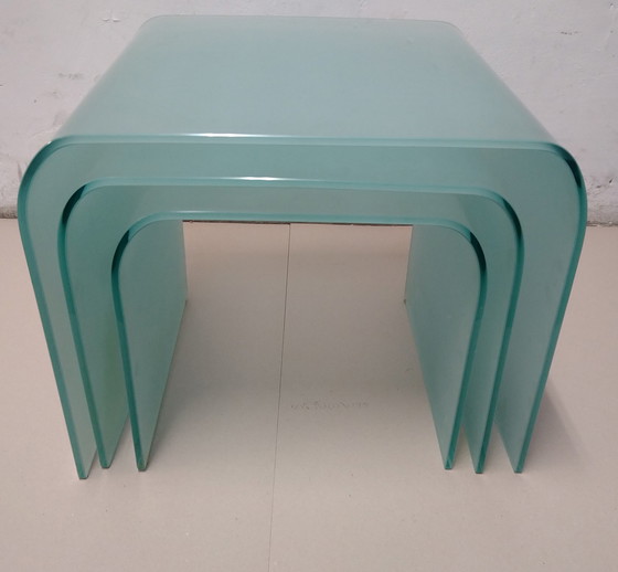 Image 1 of Vintage Nesting Tables van matglas