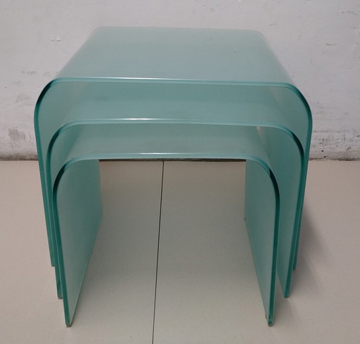 Vintage Nesting Tables van matglas