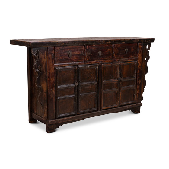 Image 1 of Chinees dressoir met sierlijk houtsnijwerk