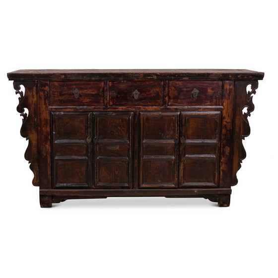 Image 1 of Chinees dressoir met sierlijk houtsnijwerk